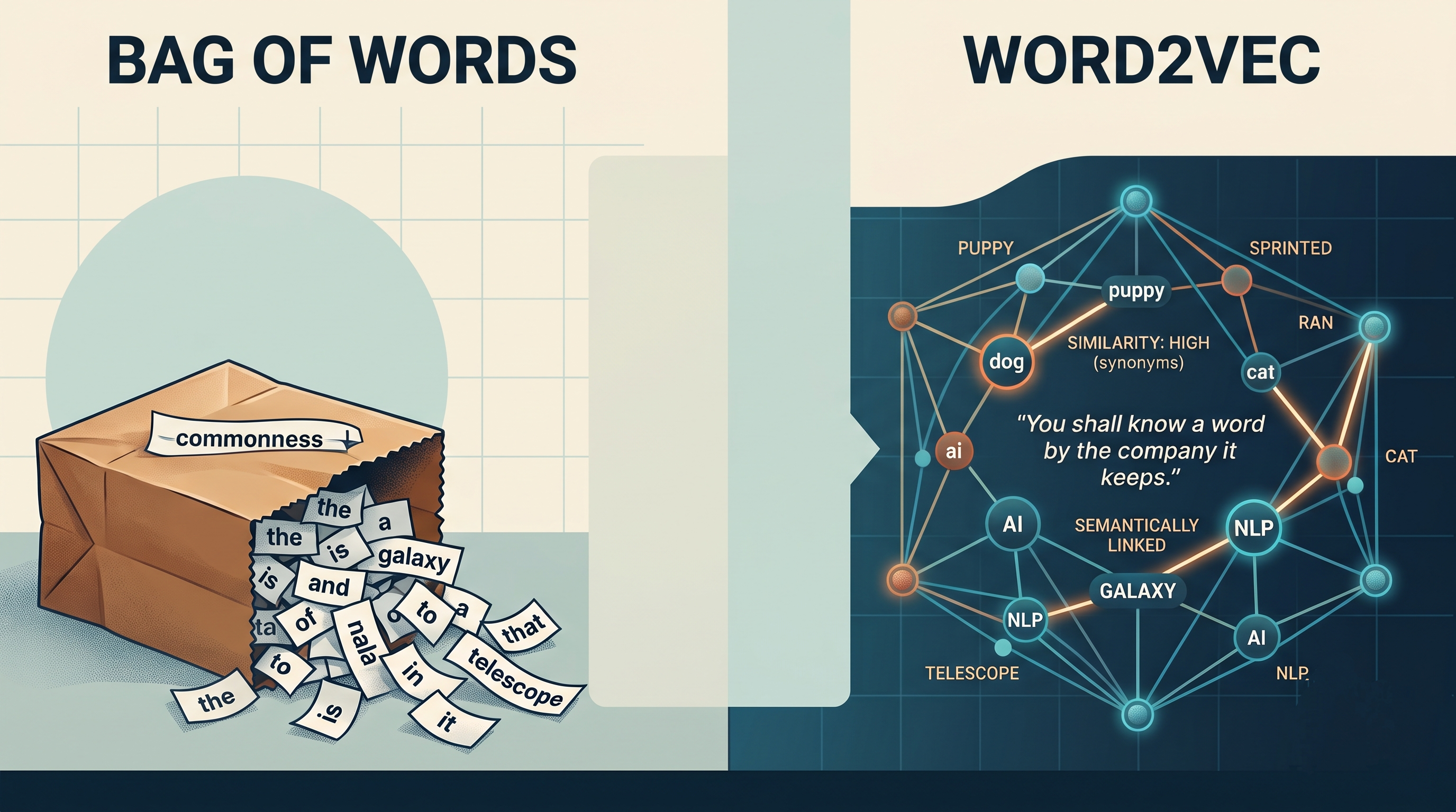 From Bag of Words to Word2Vec: Fixing the Semantic Gap