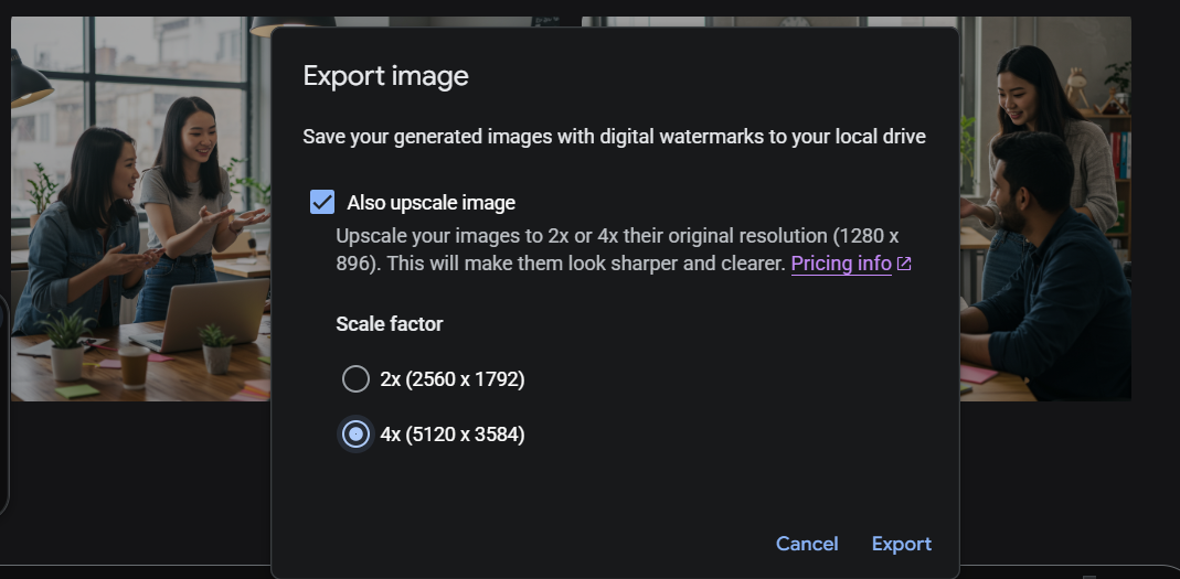 Vertex AI high-quality export options for Imagen 3